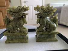 Jade Dragon Statue pair