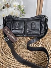 Shalimar Germany black leather shoulder cross body bag
