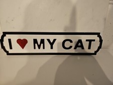 I LOVE MY CAT White Wooden Hanging Sign  I ❤️   MY CAT