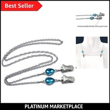 Stainless Steel Napkin Clips Teardrop Crystal Napkin Chain Holder Towel Apron...