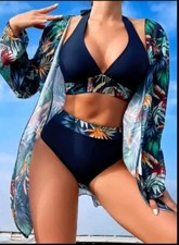 Halter Floral Print Swimsuit