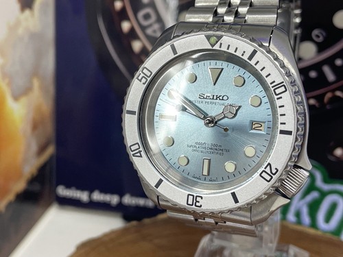 Seiko blue aqua dial modded - seiko,