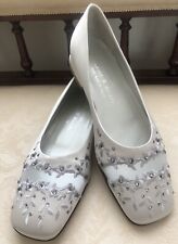 Anello & Davide Couture Flat Square Toe Silk Shoes with beading size EU36/UK3