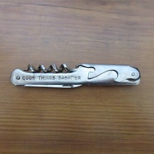 A. Sarry Thiers Wine Corkscrew w/Knife "Cook Things Sabatier" Made in France VTG