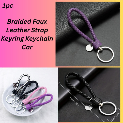 Braided faux leather strap - braided,