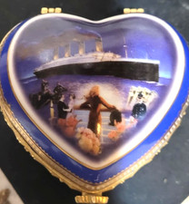 Titanic Heart Of The Ocean Porcelain Trinket Box Clock by bradex spares repairs