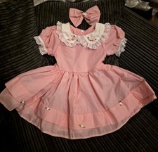 new 12/18m Baby Pink Rose Buds Spanish Romany Frilly Puffball Xmas Girls Dress