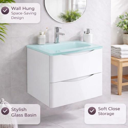 600mm white wall - wall, hung