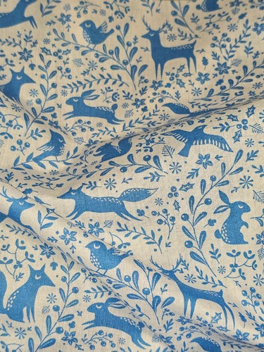 Blue white woodland - white, animals