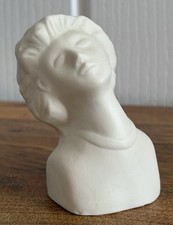 Vintage Small Bisque White Porcelain Head Bust Art Sculpture Figure 3.5”