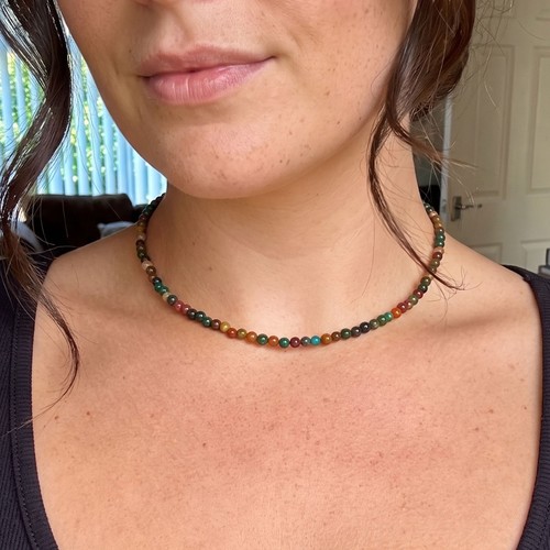Ocean jasper 4mm beaded choker - 4mm,
