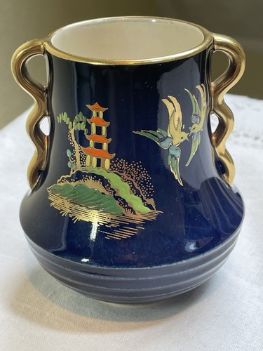 Carlton ware blue lustre vase - blue,