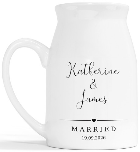 Just married flower vase - just,