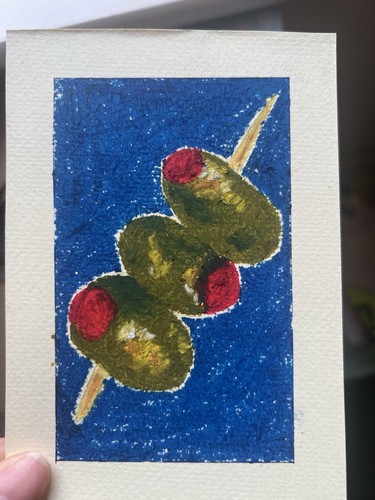 Original aceo pastel drawing - original,