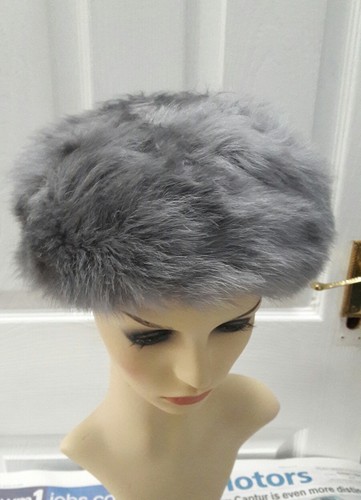 Vintage grey faux fur russian - faux,