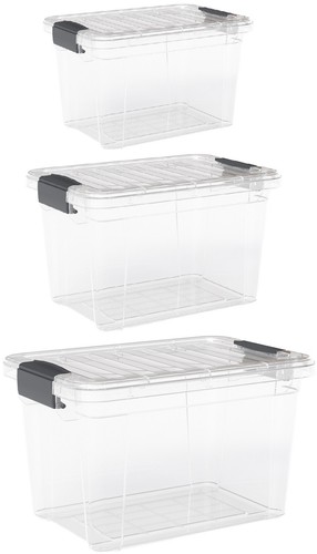 Clear plastic storage box bpa - clear,