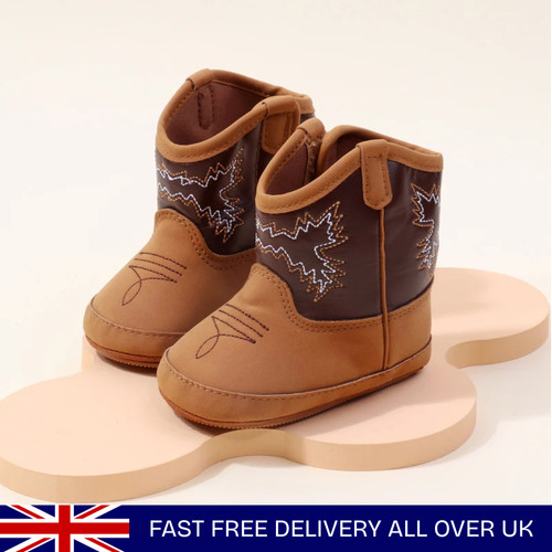 Baby infant cowboy - infant, boots-brown