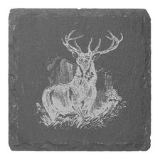 4 x 'Proud Stag' 10cm Square