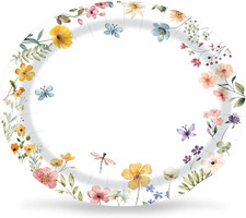 50Pcs Wildflower Oval Paper