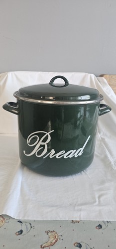 Large vintage green enameled - large,