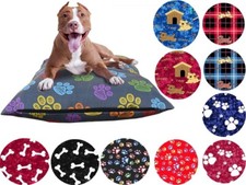 DOG BED POLY-COTTON REMOVABLE ZIPPED COVER WASHABLE PET BED COVER ONLY