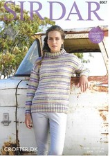 Sirdar Pattern 8007 Sweater in Crofter Double Knit DK Yarn Cowl Neck 32" - 54"