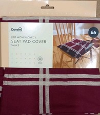Dunelm Red Woven Check Seat
