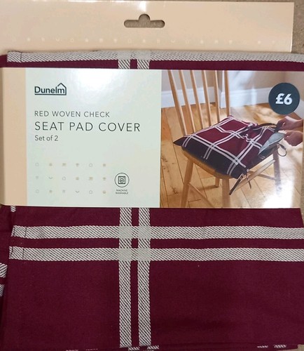 Dunelm red woven - red, check