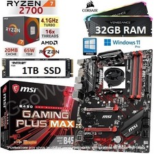 AMD Ryzen 7 2700 + 32GB RGB RAM + 1TB SSD + MSI B450 GAMING PLUS MAX