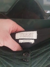 Toast Green Cord Pleat Front