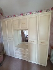 Large Wardrobe 2 x Double Each Side. Cupboard,Drawers,Mirror In Middle