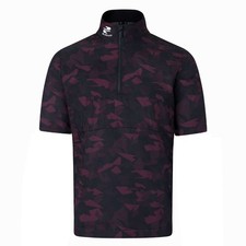 Stuburt Raven Showerproof Short Sleeve Golf Jacket 2025 - Black / Cherry Red