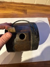 Antique Oak Costrel Barrel – Hand-Crafted with Iron Bands & Handle