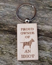 English Bull Terrier Wood Key