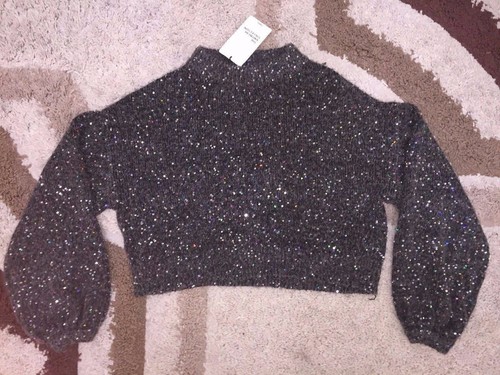 Bnwt zara sequin grey - bnwt,
