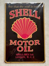 SHELL MOTOR OIL METAL SIGN MAN
