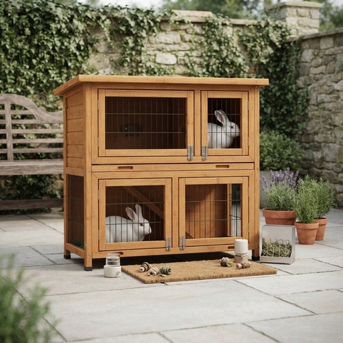 Elevated double decker hutch - double,