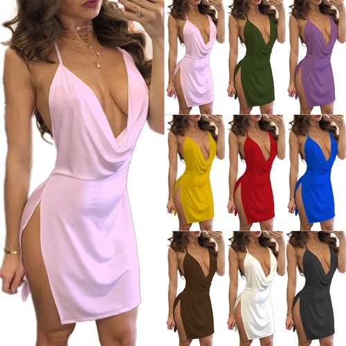 Sexy women halter neck party - halter, v