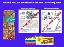 Corgi Toys 1127 Fire Engine Bedford Snorkel Instruction Leaflet and Poster Sign
