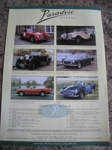 Paradise garage car stock list - paradise,