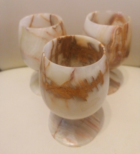 Vintage onyx marble goblets - onyx,