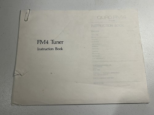 Quad fm4 tuner - tuner, instruction