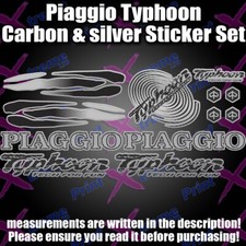 Piaggio Typhoon Tech for fun Decals/Stickers 50 80 125 172 183 SILVER AND CARBON
