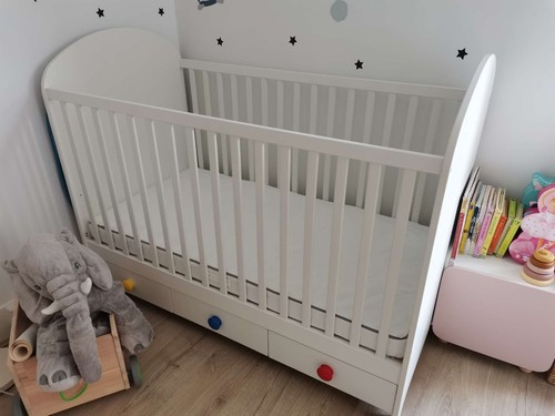 White ikea gonatt cot bed - white,