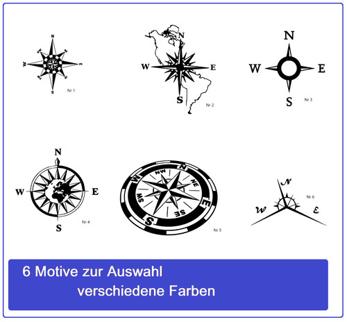 Compass sticker 20cm motorhome - compass,