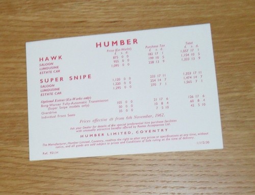 Humber hawk super snipe - hawk, &