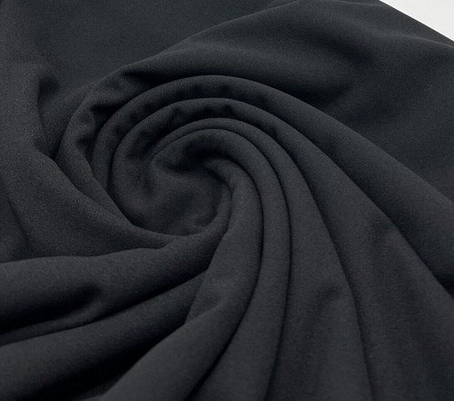 Plain black scuba - black, crepe