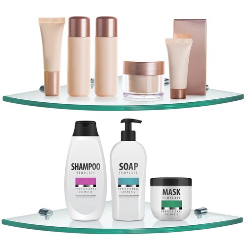 Glass bathroom shelf - glass,