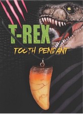T-Rex Resin Tooth Pendant On Waxed Cord