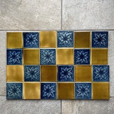 6 Vintage Ceramic Floral Tiles
